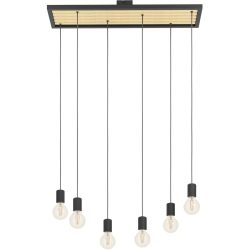 Eglo Pendellampe Consett Braun/Schwarz Stahl/Holz 25 cm 110 cm - Material: Holz/Stahl - Pendellampe