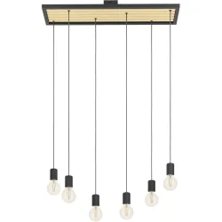 Eglo Pendellampe Consett Braun/Schwarz Stahl/Holz 25 cm 110 cm - Material: Holz/Stahl - Pendellampe