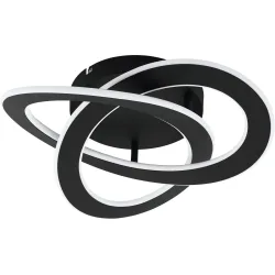 Eglo Deckenlampe Rolimare Schwarz Aluminium 40 cm 13 cm - LED - Lichtfarbe: Helles Neutralweiss - Deckenlampe- LED Energiesparlampe