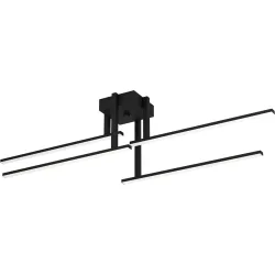 Eglo Deckenlampe Ipolitto Schwarz Aluminium/Stahl 16.5 cm 24.5 cm - LED - Lichtfarbe: Warmweiss - Deckenlampe- LED Energiesparlampe
