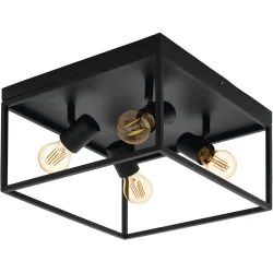Eglo Deckenlampe Silentina Schwarz Stahl 36 cm 20.5 cm - Deckenlampe