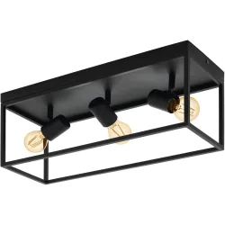 Eglo Deckenlampe Silentina Schwarz Stahl 18 cm 20.5 cm - Deckenlampe