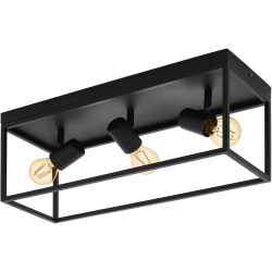 Eglo Deckenlampe Silentina Schwarz Stahl 18 cm 20.5 cm - Deckenlampe