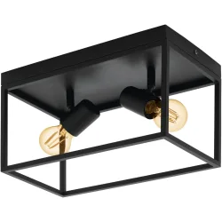 Eglo Deckenlampe Silentina Schwarz Stahl 18 cm 20.5 cm - Deckenlampe