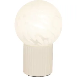 Tischlampe Alva Beige/Weiss Keramik/Glas 15 cm 23 cm - Farbe: Beige, Weiss - Material: Keramik, Glas - Tischlampe