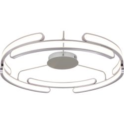 Deckenlampe Juba Grau Metall/Kunststoff 80 cm 15 cm - Farbe: Nickel matt - LED - Lichtfarbe: Extra warmweiss - Helles Neutralweiss - Deckenlampe- LED