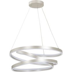 Pendellampe Arade Silber Kunststoff/Metall 60 cm 120 cm - LED - Lichtfarbe: Extra warmweiss - Material: Metall/Kunststoff - Pendellampe- LED