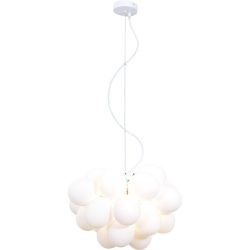 Pendellampe Jurua Weiss Glas/Metall 45 cm 120 cm - Farbe: weiss matt - Material: Metall/Glas - Pendellampe