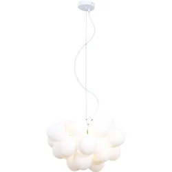 Pendellampe Jurua Weiss Glas/Metall 45 cm 120 cm - Farbe: weiss matt - Material: Metall/Glas - Pendellampe