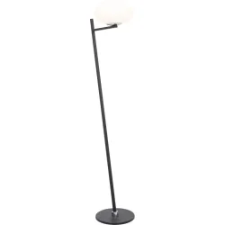 Stehlampe Shire Schwarz Glas/Metall 37 cm 144.5 cm - LED - Lichtfarbe: Extra warmweiss - Material: Metall/Glas - Stehlampe- LED Energiesparlampe