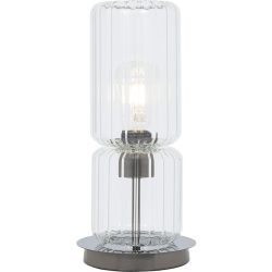 Tischlampe Harmon Schwarz Glas/Metall 13.2 cm 36 cm - Farbe: anthrazit - Material: Metall/Glas - Tischlampe