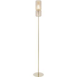 Stehlampe Harmon Transparent/Gold Glas/Metall 13.2 cm 155 cm - Farbe: messing - Material: Metall/Glas - Stehlampe