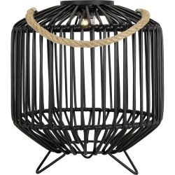 Solarlampe Servio Schwarz Kunststoff 23 cm 26 cm - LED - Lichtfarbe: Warmweiss - Material: Kunstrattan - Solarlampe- LED Energiesparlampe