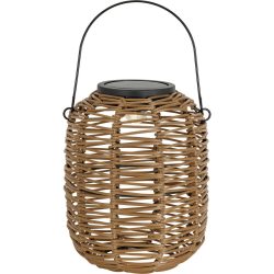 Solarlampe Janno Braun Kunststoff 16 cm 19.5 cm - LED - Lichtfarbe: Warmweiss - Material: Kunstrattan - Solarlampe- LED Energiesparlampe