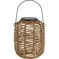 Solarlampe Janno Braun Kunststoff 16 cm 19.5 cm - LED - Lichtfarbe: Warmweiss - Material: Kunstrattan - Solarlampe- LED Energiesparlampe