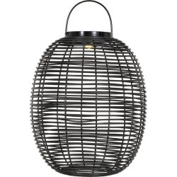 Solarlampe Alcoa Schwarz Kunststoff 42 cm 35 cm - LED - Lichtfarbe: Warmweiss - Material: Kunstrattan - Solarlampe- LED Energiesparlampe