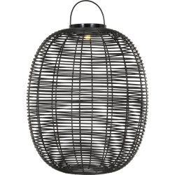 Solarlampe Alcoa Schwarz Kunststoff 56 cm 47 cm - LED - Lichtfarbe: Warmweiss - Material: Kunstrattan - Solarlampe- LED Energiesparlampe