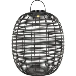 Solarlampe Alcoa Schwarz Kunststoff 56 cm 47 cm - LED - Lichtfarbe: Warmweiss - Material: Kunstrattan - Solarlampe- LED Energiesparlampe