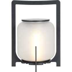Solarlampe Glendale Grau Eisen/Glas 19 cm 26 cm - Farbe: anthrazit - LED - Lichtfarbe: Extra warmweiss - Material: Glas/Eisen - Solarlampe- LED