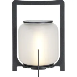 Solarlampe Glendale Grau Eisen/Glas 19 cm 26 cm - Farbe: anthrazit - LED - Lichtfarbe: Extra warmweiss - Material: Glas/Eisen - Solarlampe- LED