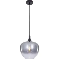 Pendellampe Tiara Schwarz Glas/Metall 24 cm 120 cm - Material: Metall/Glas - Pendellampe