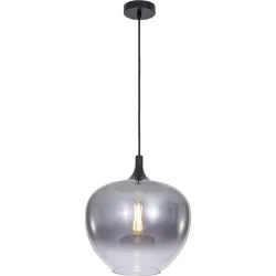 Pendellampe Tiara Schwarz/Grau Glas/Metall 29 cm 120 cm - Material: Metall/Glas - Pendellampe