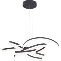 Pendellampe Zuma Grau Metall 53 cm 140 cm - Farbe: anthrazit matt - LED - Lichtfarbe: Extra warmweiss - Helles Neutralweiss - Pendellampe- LED