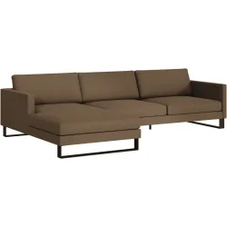 Ecksofa Domino Braun Stoff 286 cm 181 cm - Möbel Konfigurator: Traummöbel individuell zusammenstellen - Ecksofa