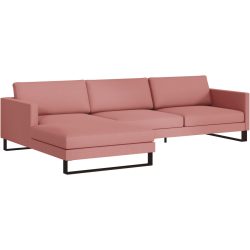 Ecksofa Domino Rot Stoff 286 cm 181 cm - Farbe: hellrot - Möbel Konfigurator: Traummöbel individuell zusammenstellen - Ecksofa