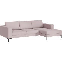 Ecksofa Domino Rosa Stoff 250 cm 151 cm - Farbe: hellrosa - Möbel Konfigurator: Traummöbel individuell zusammenstellen - Ecksofa
