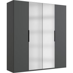 Kleiderschrank Sanko Grau Holz 200 cm 58 cm 216 cm - Farbe: graphit - Material: Holzwerkstoff - Kleiderschrank