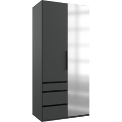 Kleiderschrank Sanko Grau Holz 100 cm 58 cm 216 cm - Farbe: graphit - Material: Holzwerkstoff - Kleiderschrank
