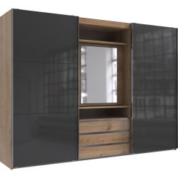 Kleiderschrank Macias Braun Holzwerkstoff 300 cm 65 cm 216 cm - Farbe: Plankeneiche - Kleiderschrank