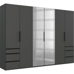 Kleiderschrank Sanko Grau Holz 300 cm 58 cm 216 cm - Farbe: graphit - Material: Holzwerkstoff - Kleiderschrank