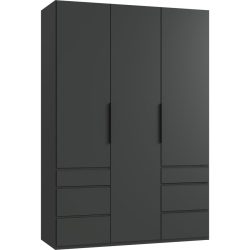 Kleiderschrank Sanko Grau Holz 150 cm 58 cm 216 cm - Farbe: graphit - Material: Holzwerkstoff - Kleiderschrank