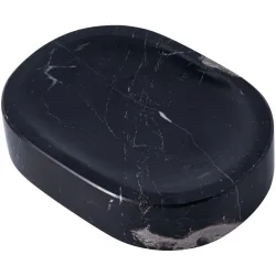 Seifenschale Igor Schwarz Stein 9 cm 12 cm - Material: Marmor - Seifenschale