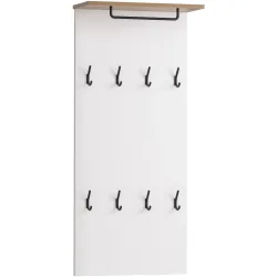 Garderobe Wimmis Weiss Holzwerkstoff 110.6 cm - Farbe: eiche landhaus/weiss - Garderobe
