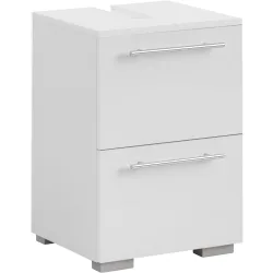 Waschbeckenunterschrank Uhland Weiss Holzwerkstoff 40.2 cm 35 cm Softclose - Waschbeckenunterschrank