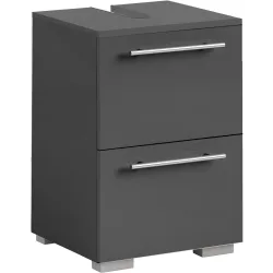 Waschbeckenunterschrank Uhland Grau Holzwerkstoff 40.2 cm 35 cm Softclose - Farbe: anthrazit - Waschbeckenunterschrank