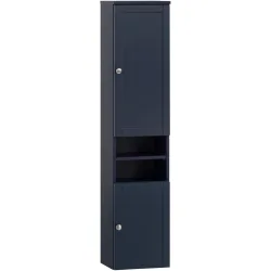 Hochschrank Jukka Blau Holzwerkstoff 30.3 cm 25.4 cm 138.3 cm - Farbe: nachtblau - Hochschrank
