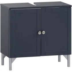 Waschbeckenunterschrank Jukka Blau Holzwerkstoff 60.2 cm 32 cm - Farbe: nachtblau - Waschbeckenunterschrank