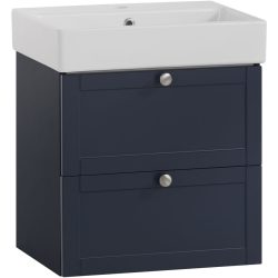 Waschtisch mit Lavabo Jukka Blau Holzwerkstoff 50 cm 40 cm - Farbe: nachtblau - Waschtisch mit Lavabo