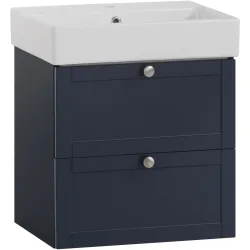 Waschtisch mit Lavabo Jukka Blau Holzwerkstoff 50 cm 40 cm - Farbe: nachtblau - Waschtisch mit Lavabo
