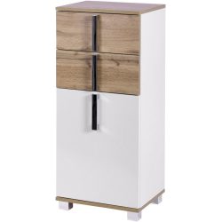Unterschrank Sezai Weiss Holzwerkstoff 40.3 cm 32 cm 94.8 cm - Farbe: eiche landhaus/weiss - Unterschrank