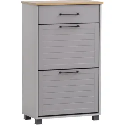 Schuhschrank Wimmis Braun Holzwerkstoff 62 cm 102 cm - Farbe: eiche landhaus - Schuhschrank