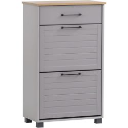 Schuhschrank Wimmis Braun Holzwerkstoff 62 cm 102 cm - Farbe: eiche landhaus - Schuhschrank