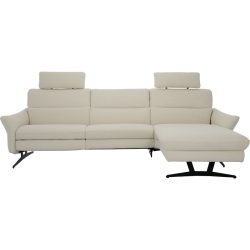 Ecksofa Gracie Beige Stoff 261 cm 159 cm - Farbe: vanille - Ecksofa