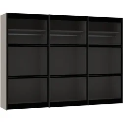 Kleiderschrank Arena Collection Transparent Glas/Holz 301 cm 65 cm 220 cm - Material: Holzwerkstoff/Glas - Schweizer Möbelhersteller - Kleiderschrank