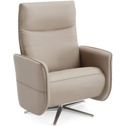 Relaxsessel Lidja Braun/Grau Leder 94 cm 170 cm - Farbe: taupe - Möbel Konfigurator: Traummöbel individuell zusammenstellen - Relaxsessel