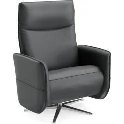 Relaxsessel Lidja Grau Leder 94 cm 170 cm - Farbe: anthrazit - Möbel Konfigurator: Traummöbel individuell zusammenstellen - Relaxsessel